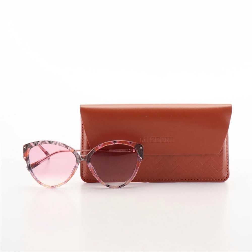 New: $250 MISSONI Pink Butterfly Sunglasses w/ Case + Dust Cloth